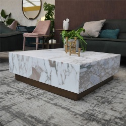 Calacatta Viola marble cube coffee table for hotel lobby