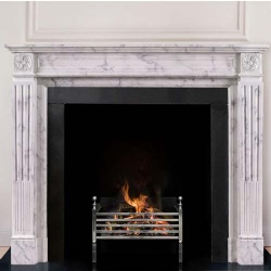 Classic Fluted Stone Fireplace Surround