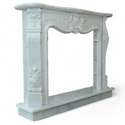 Classic fireplace frame by marble Bianco Carrara