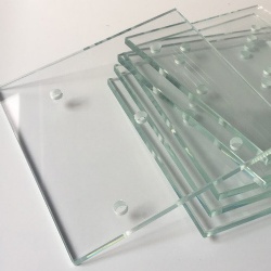 Clear tempered glass with precision hole drilling