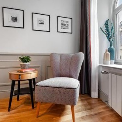 Compact Upholstered Lounge Chair
