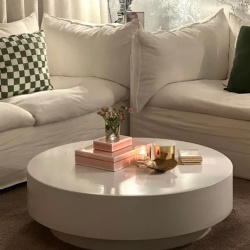 Concrete Round Tiered Coffee Tables
