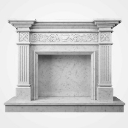 Decorative Marble Fireplace Mantel with carving on mantel legs