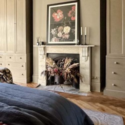 Decorative carrara marble fireplace mantel for bedroom partition wall