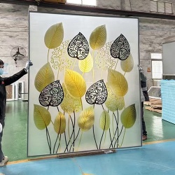 Decorative stained glass wall partition