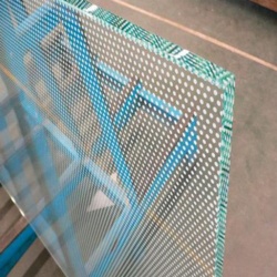 Dot pattern enamel glass for decorative material