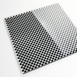 Dotted pattern silk screen printed glass