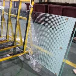 Dotted texture printed glass for shower enclosure and partition