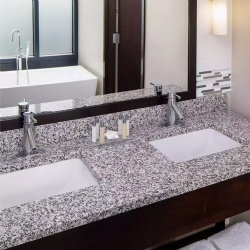 Double Sink Granite Bathroom Vanities and Ceramic Bowl