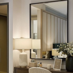 Dresser mirror with silver coated mirror glass