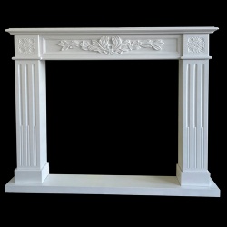 English Neo Classic Fireplace Mantel by Marble Thassos White