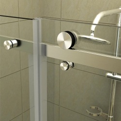 Frameless Barn Door Style Glass Shower Enclosure