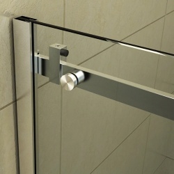 Frameless Barn Door Style Glass Shower Enclosure