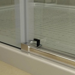 Frameless Barn Door Style Glass Shower Enclosure