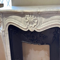 French Fireplace with Carrara White Marble