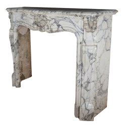 French Louis XV style fireplace in Arabescato marble