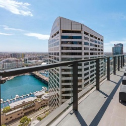 Glass balustrade for terrace in Meriton Suites Sydney