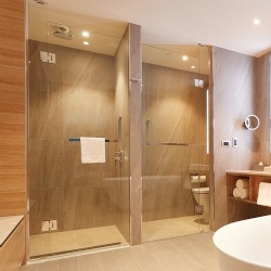 Hinged glass door for shower and toilet partition doubletree hotel perth