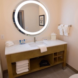 Hotel bath vanities with storage Cubbies