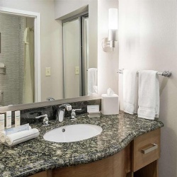 Hotel granite vanity top with undermount sink