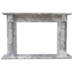 Imported Italian Abrabescato Marble Fireplace Surround