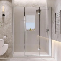 Inline Glass Shower Door with Slim Metal Frame