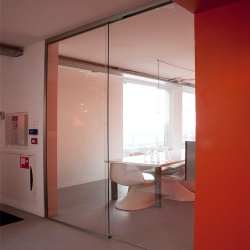Interior sliding glass door