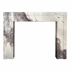 Lilac Viola marble modern fireplace mantel