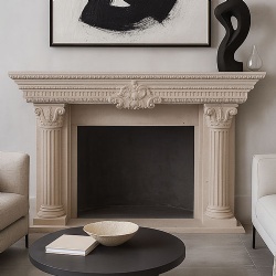 Limestone Fireplace Moonlight Beige