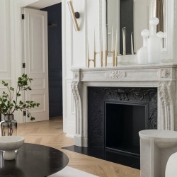 Louis XVI marble fireplace mantel