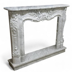 Luigi XVI Decorated Marble Fireplace Mantel L150