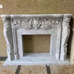 Luxury Marble Fireplace Mantels Custom Hand Carved Stone Surrounds