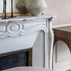 Luxury White Marble Fireplace Mantels Custom Made
