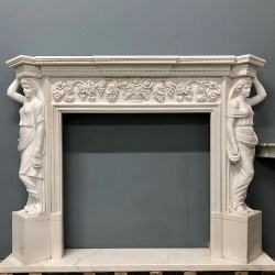 Marble Ornate Caryatids Fireplace Surround Mantle Exporter