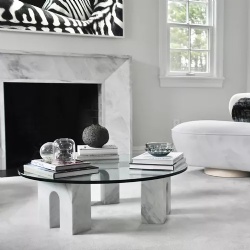 Marble accent fireplace mantel