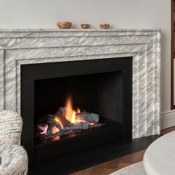 Marble fireplace mantel for sitting room in home office