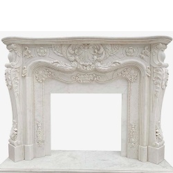 Marble fireplace with floral carving design