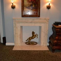 Marble mantel for in room fireplace Oheka castle hotel and estate
