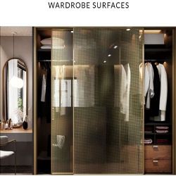 Mesh and fabric glass for wardrobe surface