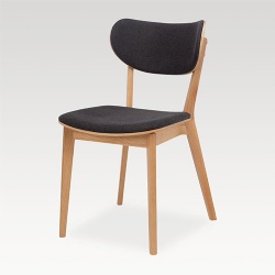 Mid Century Danish Design Solid Oak Dining Chair Upholstered