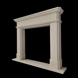 Model Bavarese fireplace mantel in marble galala beige