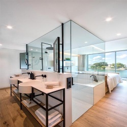 Modern Hotel Bathroom Glass Wall Solutions