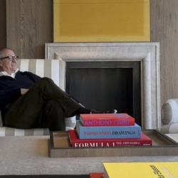 Modern marble fireplace mantel for interior design project in Mallorca