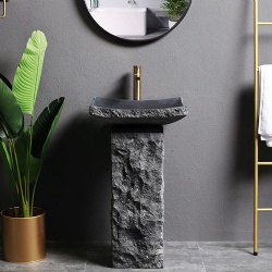 Natural Stone Granite Lavatory Pedestal Basin