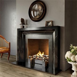Nero Marquina Marble Fireplace Mantel and Surround