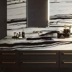 Panda White Marble Bathroom Vanities for Luxury Hotels & Resorts