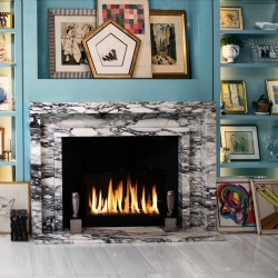 Paonazzo Grande marble fireplace for delightful space