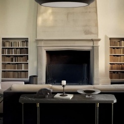 Period style marble and stone fireplace