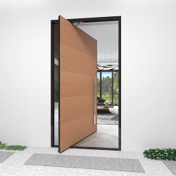 Pivot Swing Flush Wood Door with Pull Handle