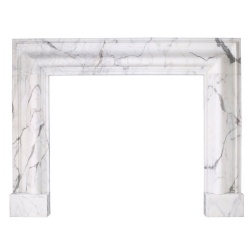 Queen Anne Style bolection Fireplace Mantel by Italian Statuary marble